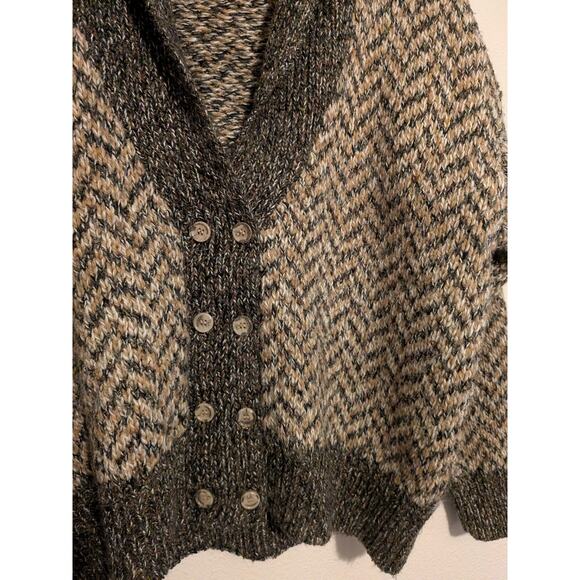 ic winters button down sweater zig zag stripes shawl collar size Large - Picture 4 of 6
